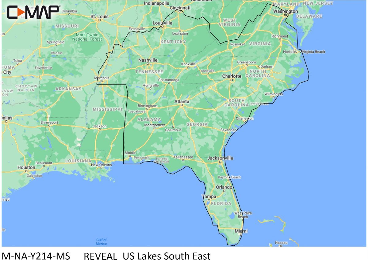 C-MAP Reveal SD Card Map Chart - US Lakes - South East