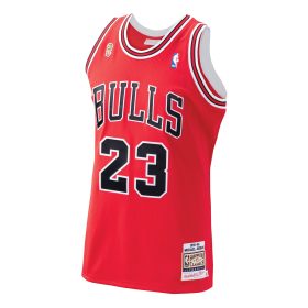 Chicago Bulls Michael Jordan 1995 Home Authentic Jersey By Mitchell & Ness - Scarlett - Mens