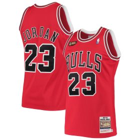 Chicago Bulls Michael Jordan 1997 Road Authentic Jersey By Mitchell & Ness - Scarlett - Mens