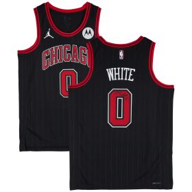 Coby White Chicago Bulls Autographed Black Jordan Brand Statement Edition Swingman Jersey