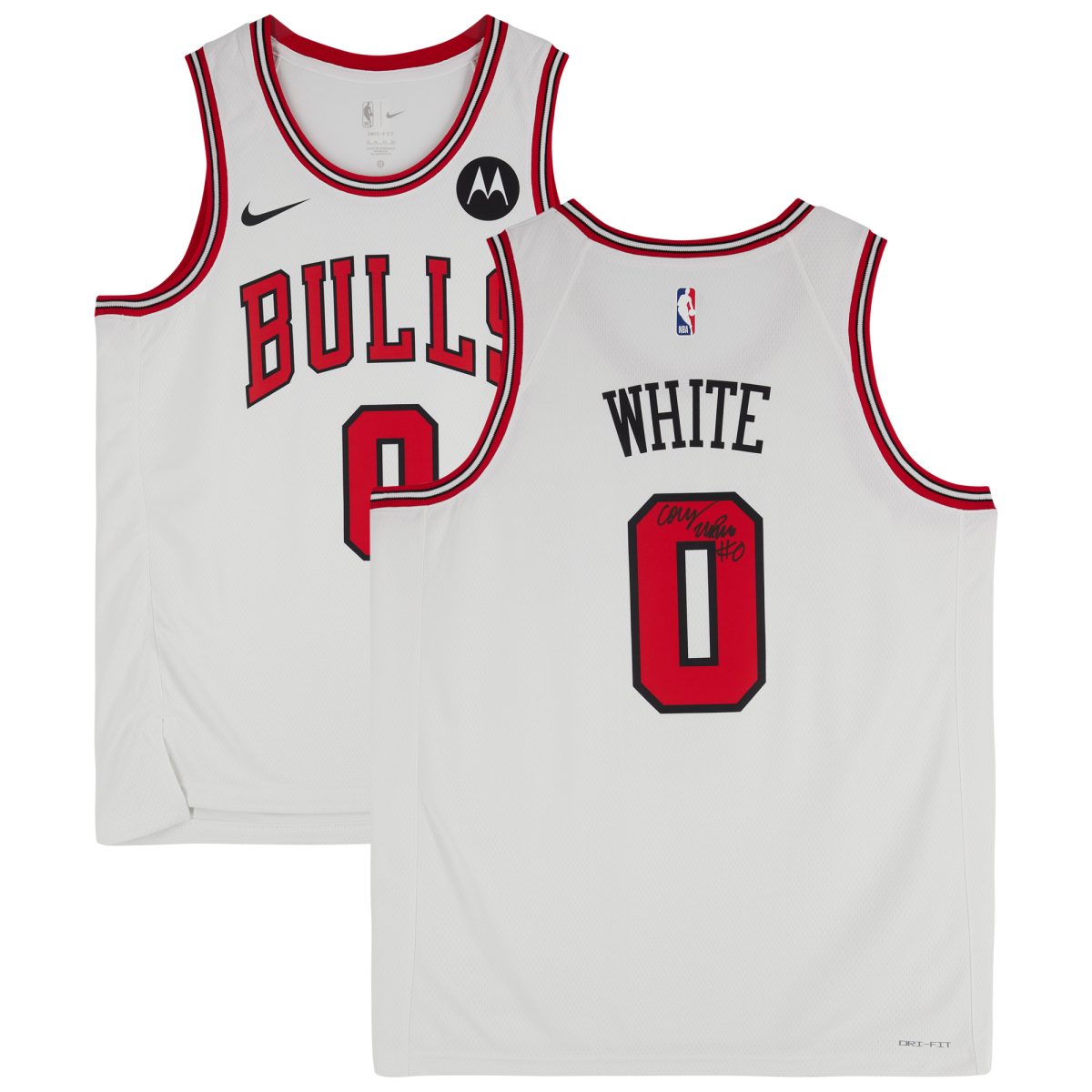 Coby White Chicago Bulls Autographed White Nike Association Edition Swingman Jersey