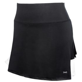 DUC Flirt-2 Women's Double-Pleat Tennis Skort (Black/White)