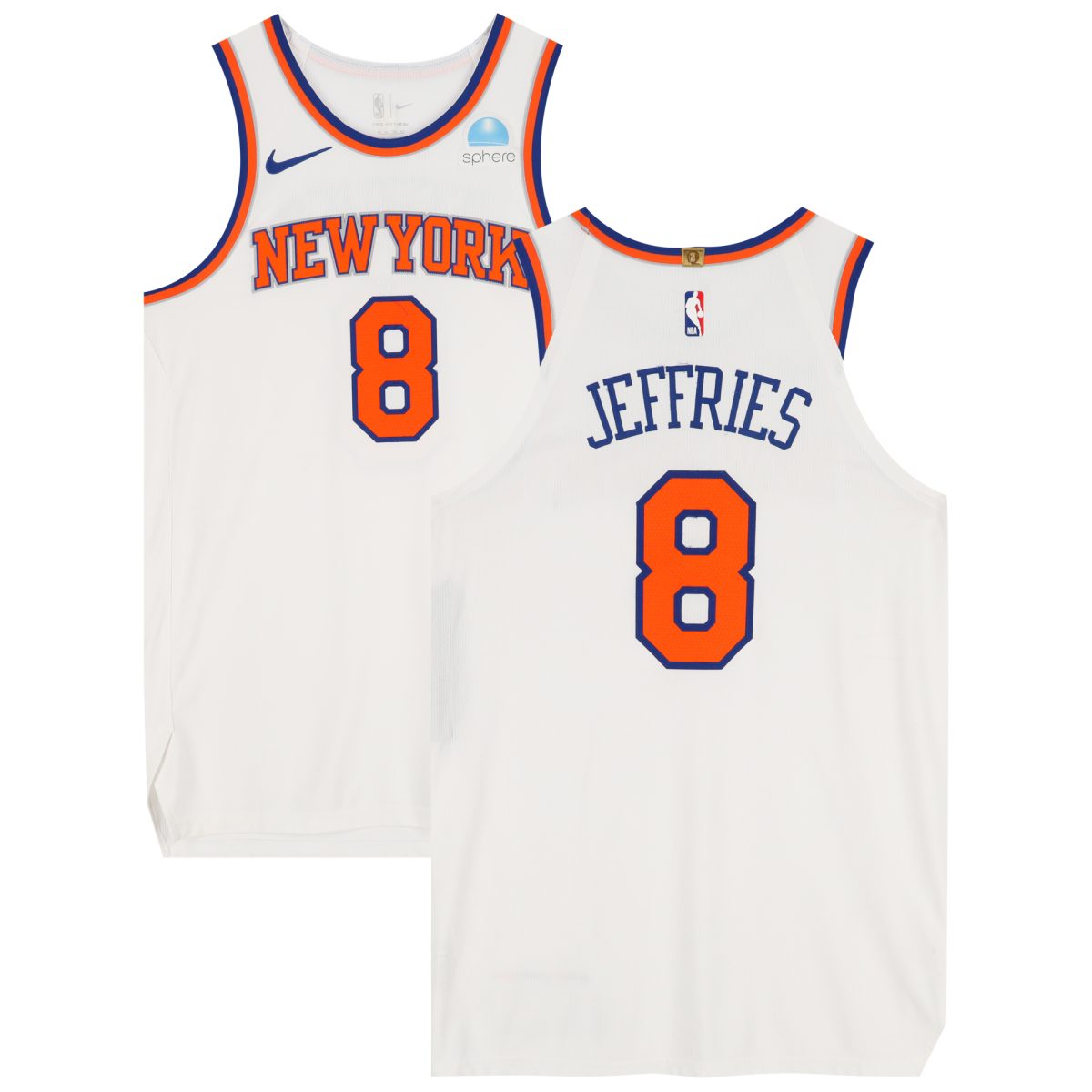 DaQuan Jeffries New York Knicks Game-Used #8 White Jersey vs. Minnesota Timberwolves on November 20, 2023