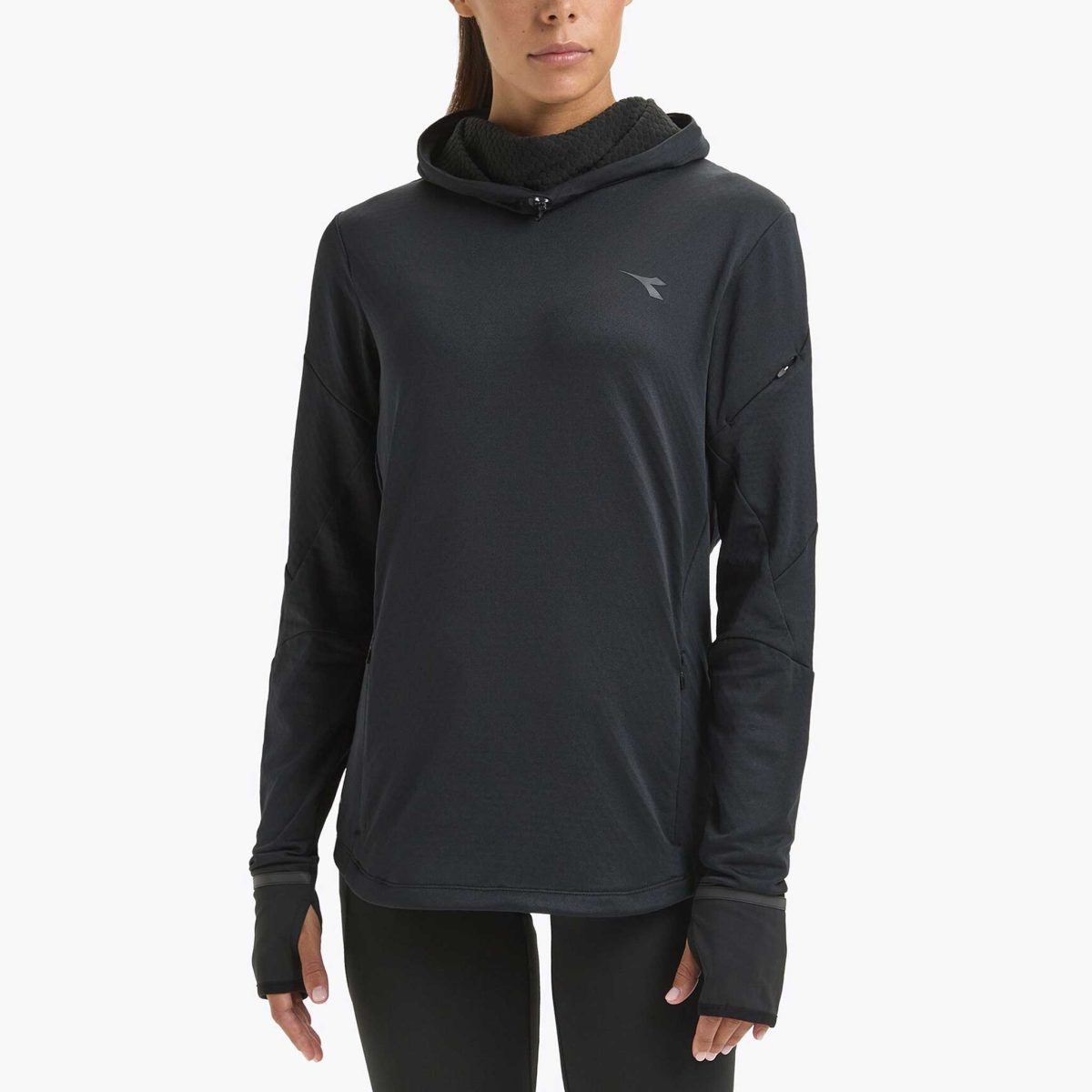 Diadora Warm Up Top Winter Protection Women's Running Apparel Black