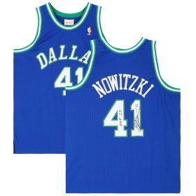 Dirk Nowitzki Dallas Mavericks Autographed Blue Mitchell & Ness 1998-1999 Swingman Jersey with "HOF '23" Inscription