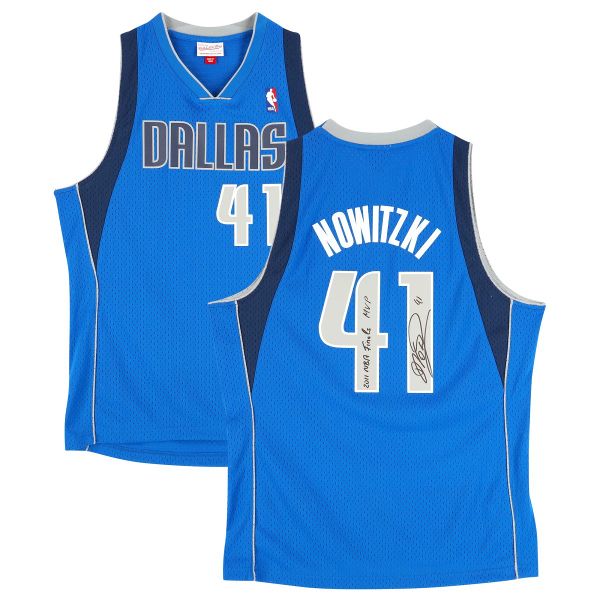 Dirk Nowitzki Dallas Mavericks Autographed Mitchell & Ness Blue 2010-11 Swingman Jersey