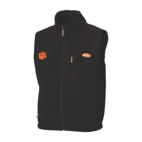 Drake Waterfowl Collegiate Windproof Layering Vest for Men - Clemson University/Black - XL