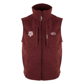 Drake Waterfowl Collegiate Windproof Layering Vest for Men - Texas A&M University/Maroon - XXL