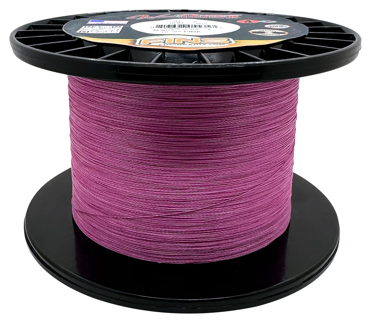 FINS Windtamer Braided Fishing Line - Hi-Vis Pink - 1200 Yards - 65 Lb. Test