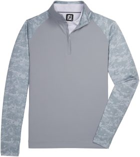 FootJoy Camo Colorblock Mid-Layer Men's Golf Pullover - Grey - Grey, Size: Medium