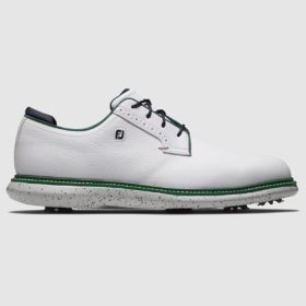 FootJoy Grounds Traditions Blucher Golf Shoes 9.5/White/Green/Navy/medium