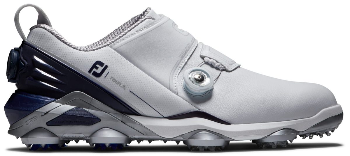 FootJoy Tour Alpha Dual BOA Golf Shoes - White/Navy/Grey - 11.5 - M