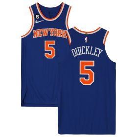 Immanuel Quickley New York Knicks Game-Used #5 Blue Jersey vs. Indiana Pacers on December 18, 2022