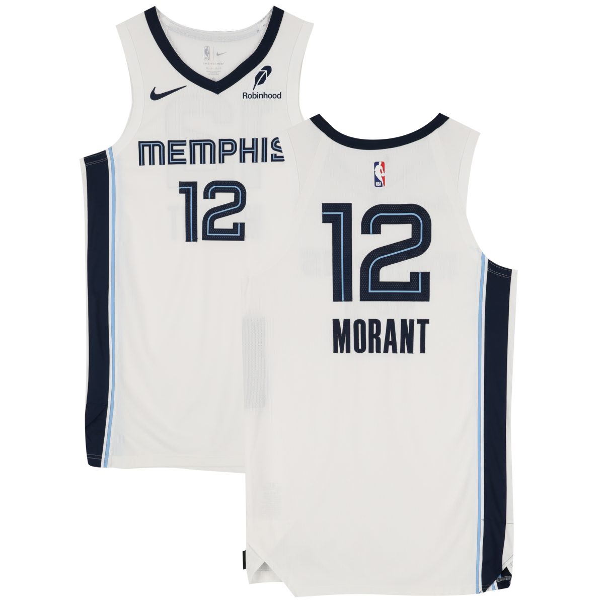 Ja Morant Memphis Grizzlies Game-Used #12 White Jersey vs. Portland Trail Blazers on November 25, 2024