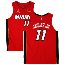 Jaime Jaquez Jr. Miami Heat Autographed Jordan Brand Red Statement Authentic Jersey