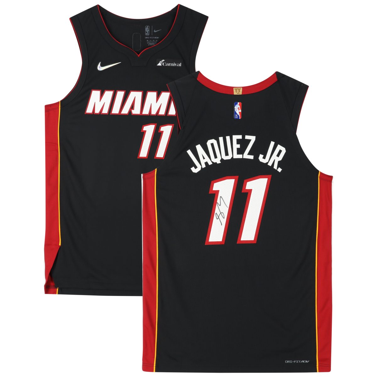 Jaime Jaquez Jr. Miami Heat Autographed Nike Black Icon Authentic Jersey