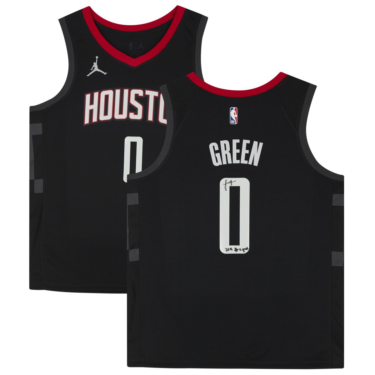 Jalen Green Houston Rockets Autographed 2021 Jordan Black Statement Edition Swingman Jersey with "2021 #2 Draft Pick" Inscription