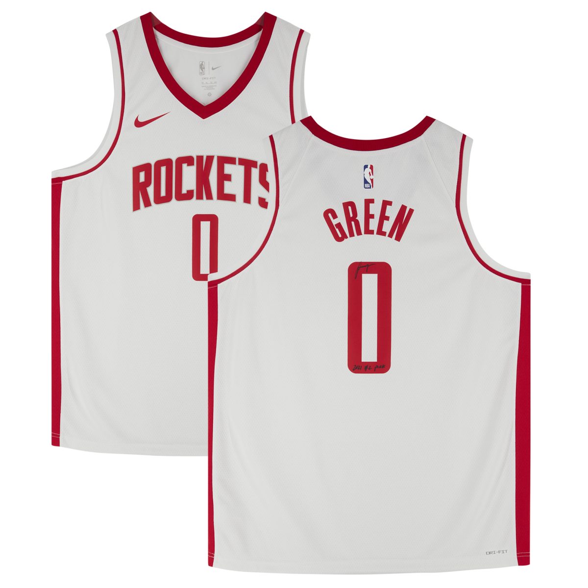 Jalen Green Houston Rockets Autographed 2021 Nike White Association Edition Swingman Jersey with "2021 #2 Draft Pick" Inscription