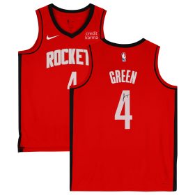 Jalen Green Houston Rockets Autographed Red Nike 2022-23 Icon Swingman #4 Jersey