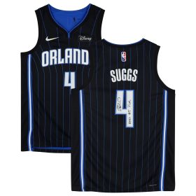 Jalen Suggs Black Orlando Magic Autographed Nike 2021-22 Diamond Swingman Jersey with "2021 #5 Pick" Inscription