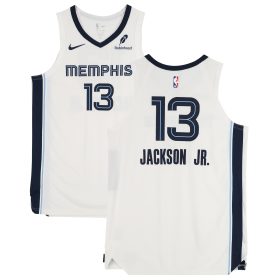 Jaren Jackson Jr. Memphis Grizzlies Game-Used #13 White Jersey Worn During the First Half of the Game vs. Portland Trail Blazers on November 10, 2024