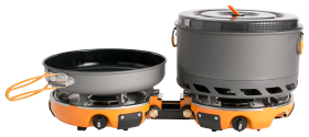 Jetboil Genesis 2-Burner Backpacking Stove Cooking System - Grey/Orange