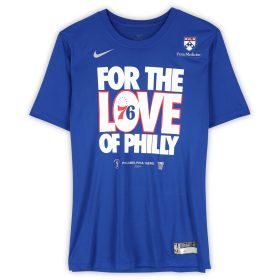 Joel Embiid Philadelphia 76ers Player-Worn Royal T-Shirt from the 2024 NBA Playoffs - Size 3XLT