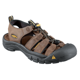 KEEN Newport Leather Hiking Sandals for Men - Bison - 10M