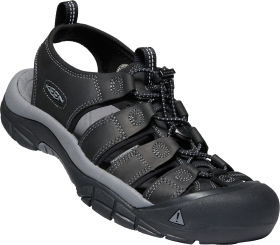 KEEN Newport Leather Hiking Sandals for Men - Black/Steel Grey - 11M