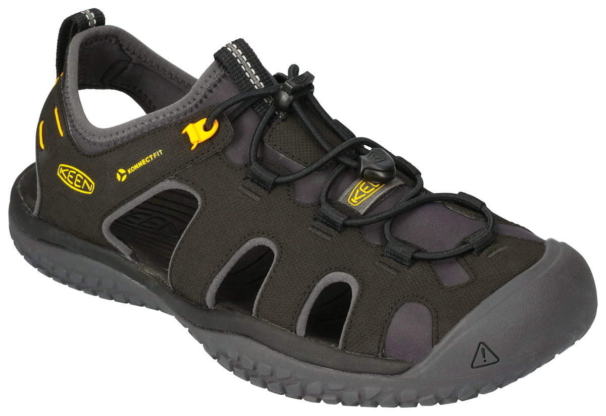 KEEN SOLR Fisherman Sandals for Men - Black/Gold - 11