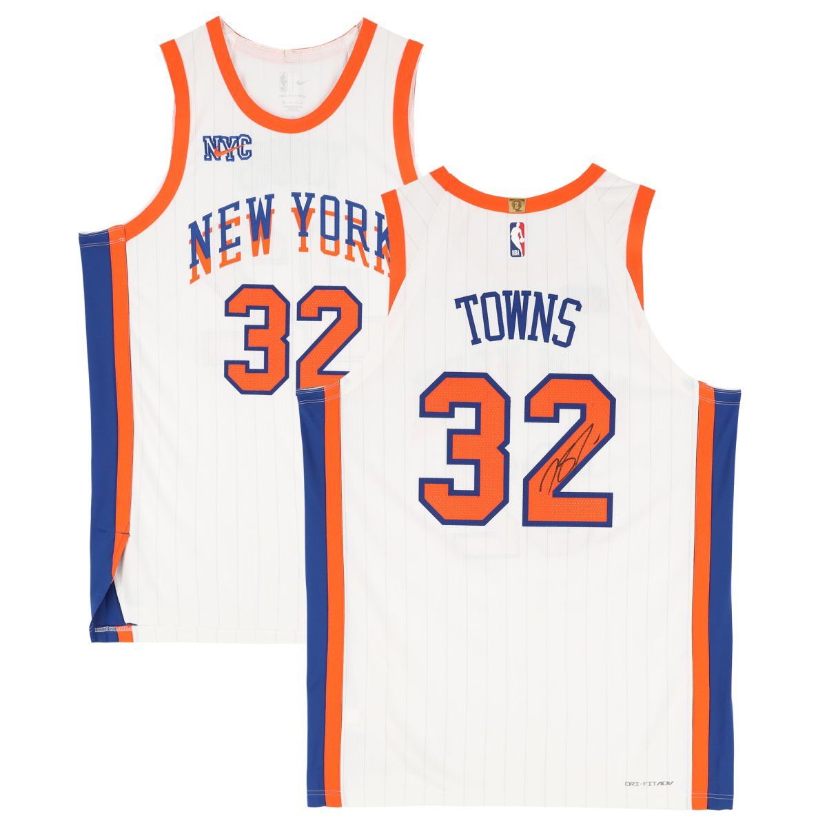 Karl-Anthony Towns New York Knicks Autographed Nike White 2024-25 City Edition Authentic Jersey