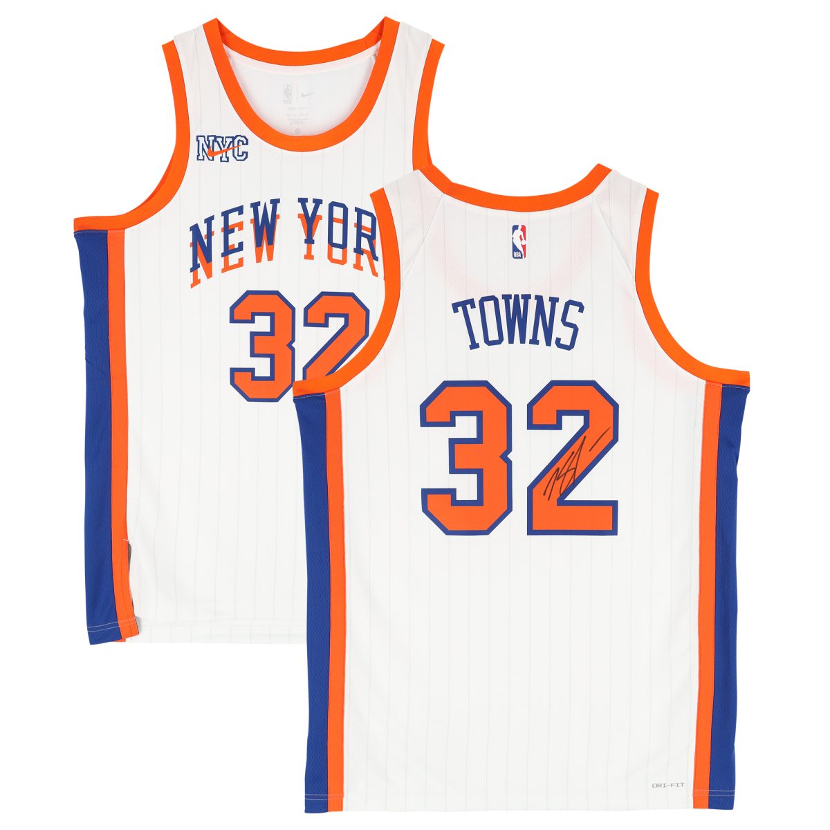 Karl-Anthony Towns New York Knicks Autographed Nike White 2024-25 City Edition Swingman Jersey