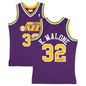 Karl Malone Utah Jazz Autographed Mitchell & Ness Purple 1991 Road Swingman Jersey with Multiple Inscriptions - Limited Edition of 10