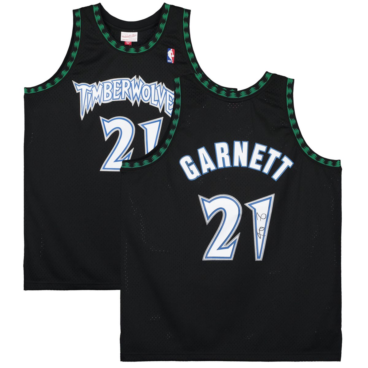 Kevin Garnett Minnesota Timberwolves Autographed Black 1996-97 Mitchell and Ness Swingman Jersey