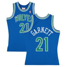 Kevin Garnett Minnesota Timberwolves Autographed Mitchell & Ness Blue 1995-96 Swingman Jersey