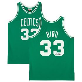 Larry Bird Boston Celtics Autographed Green Authentic Mitchell and Ness Jersey