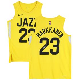 Lauri Markkanen Utah Jazz Autographed Nike Gold Icon Swingman Jersey