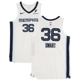 Marcus Smart Memphis Grizzlies Game-Used #36 White Jersey vs. Golden State Warriors on November 15, 2024