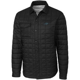 Men's Cutter & Buck Black Carolina Panthers Big & Tall Rainier Shirt Jacket