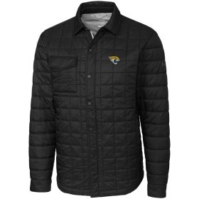 Men's Cutter & Buck Black Jacksonville Jaguars Big & Tall Rainier Shirt Jacket