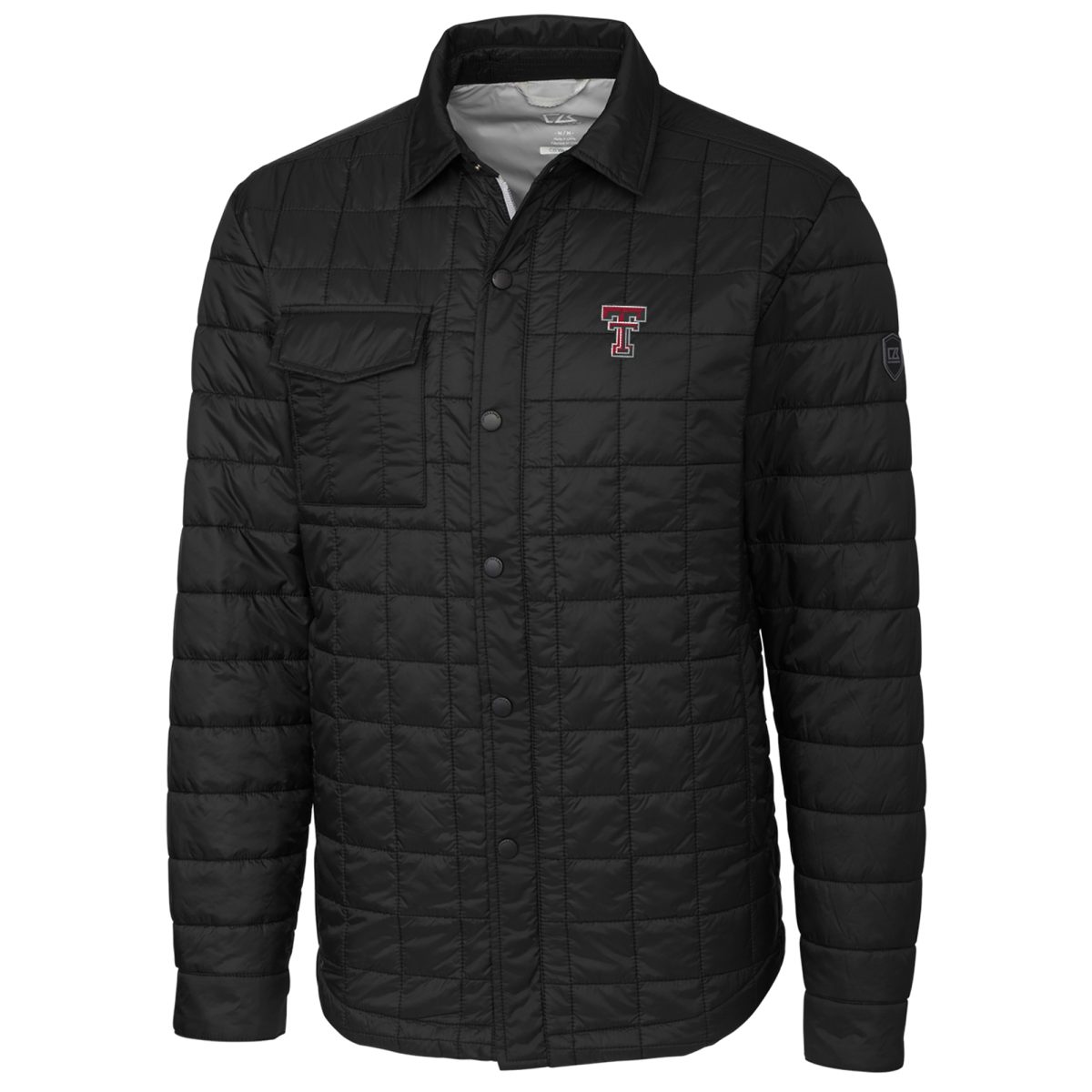 Men's Cutter & Buck Black Texas Tech Red Raiders Rainier Full-Snap Shirt Jacket