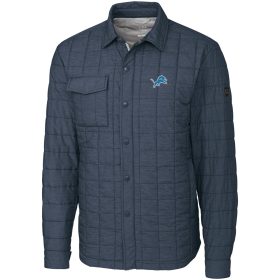 Men's Cutter & Buck Charcoal Detroit Lions Big & Tall Rainier Shirt Jacket