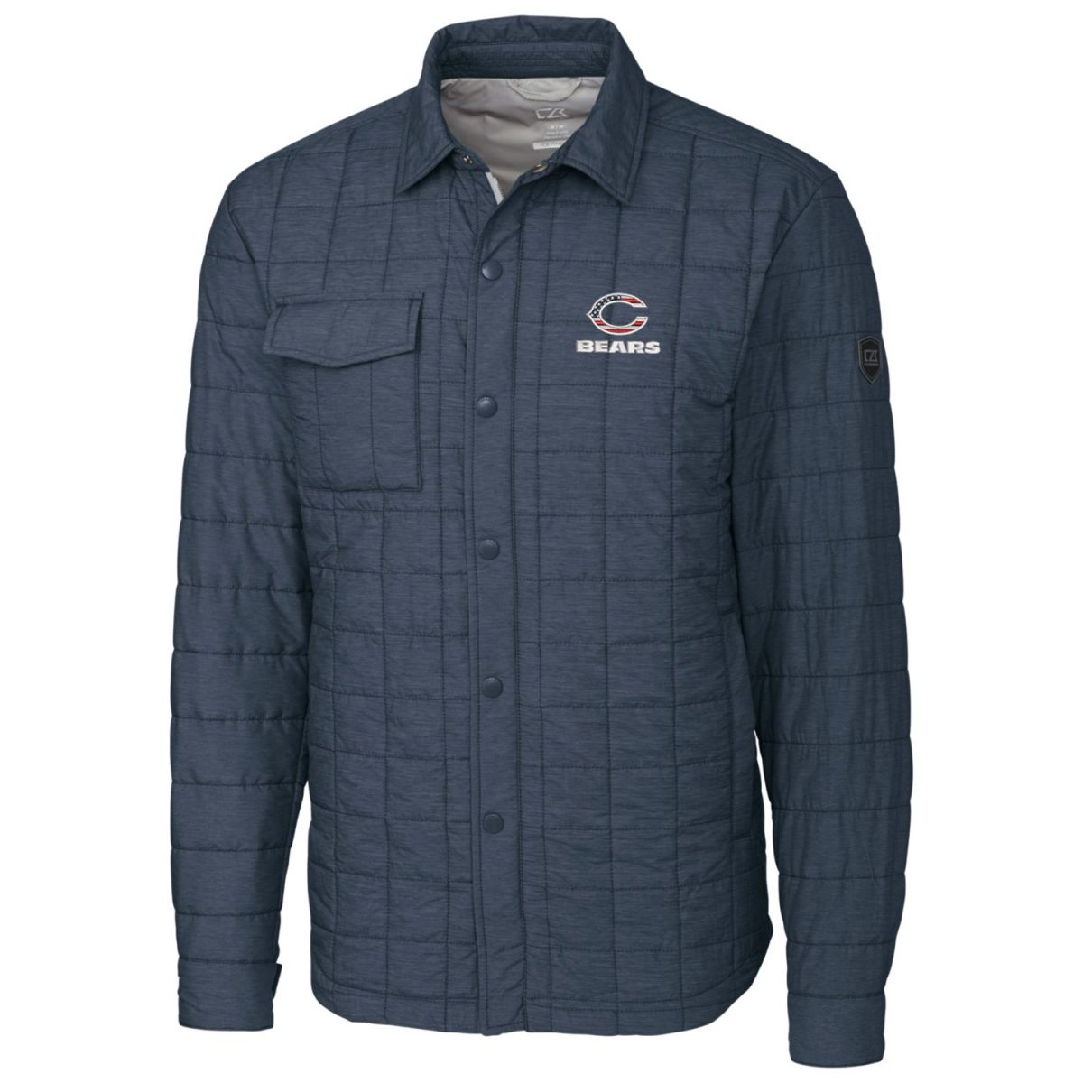 Men's Cutter & Buck Navy Chicago Bears Americana Rainier Full-Snap Shirt Jacket