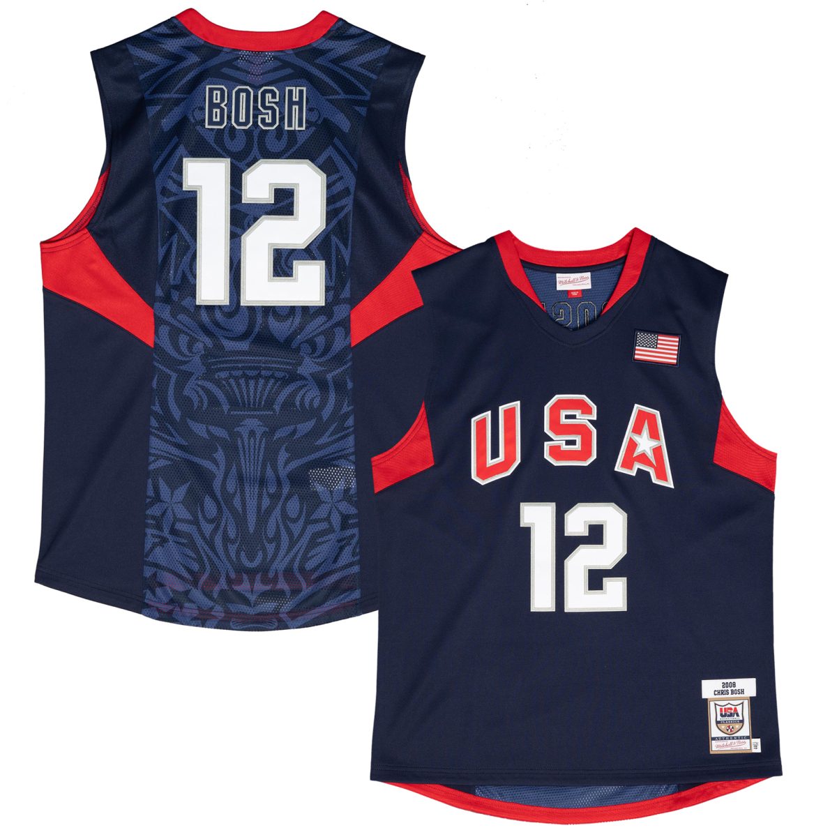 Men's Mitchell & Ness Chris Bosh Navy USA Basketball 2008 Authentic Player Jersey