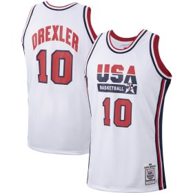 Men's Mitchell & Ness Clyde Drexler White USA Basketball 1992 Authentic Jersey