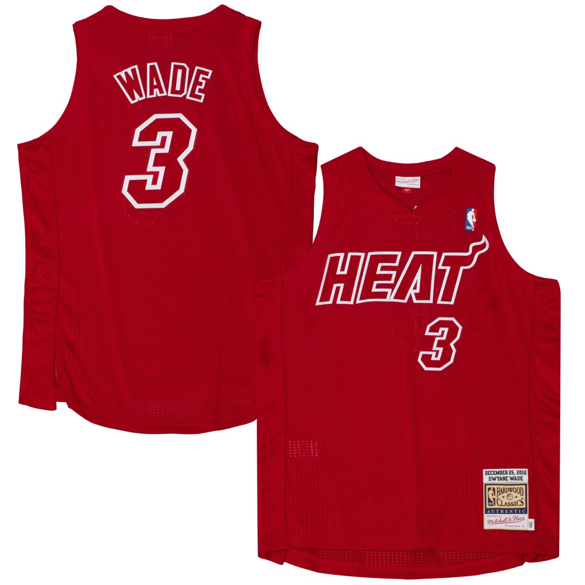 Men's Mitchell & Ness Dwyane Wade Scarlet Miami Heat 2012 Authentic Player Jersey