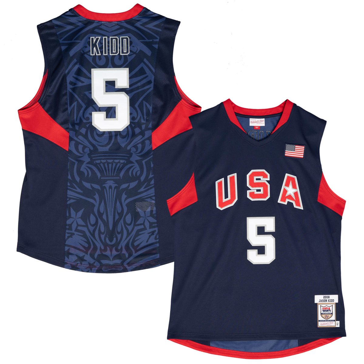 Men's Mitchell & Ness Jason Kidd Navy USA Basketball 2008 Authentic Player Jersey