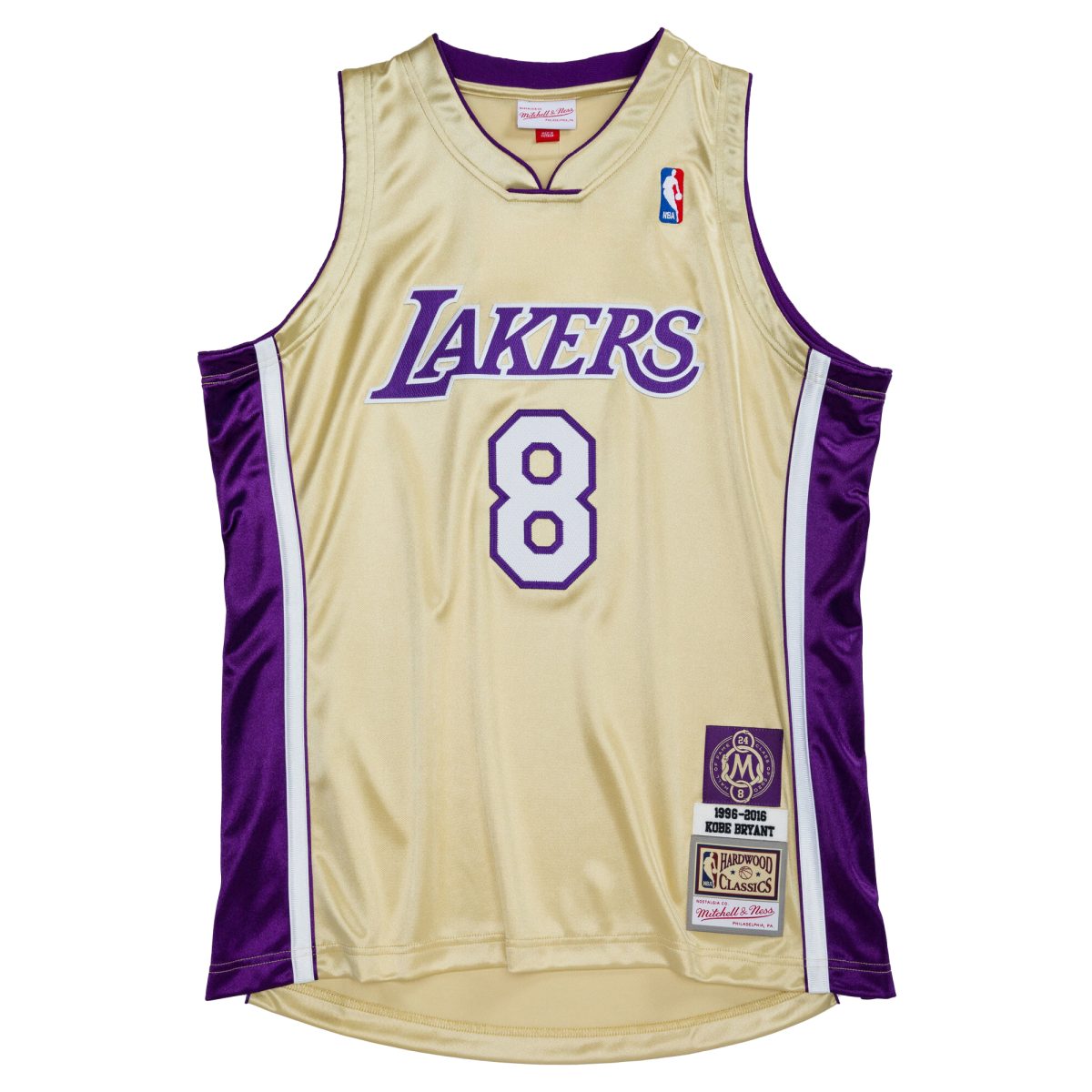 Men's Mitchell & Ness Kobe Bryant Gold Los Angeles Lakers Hall of Fame Class of 2020 #8 Authentic Jersey