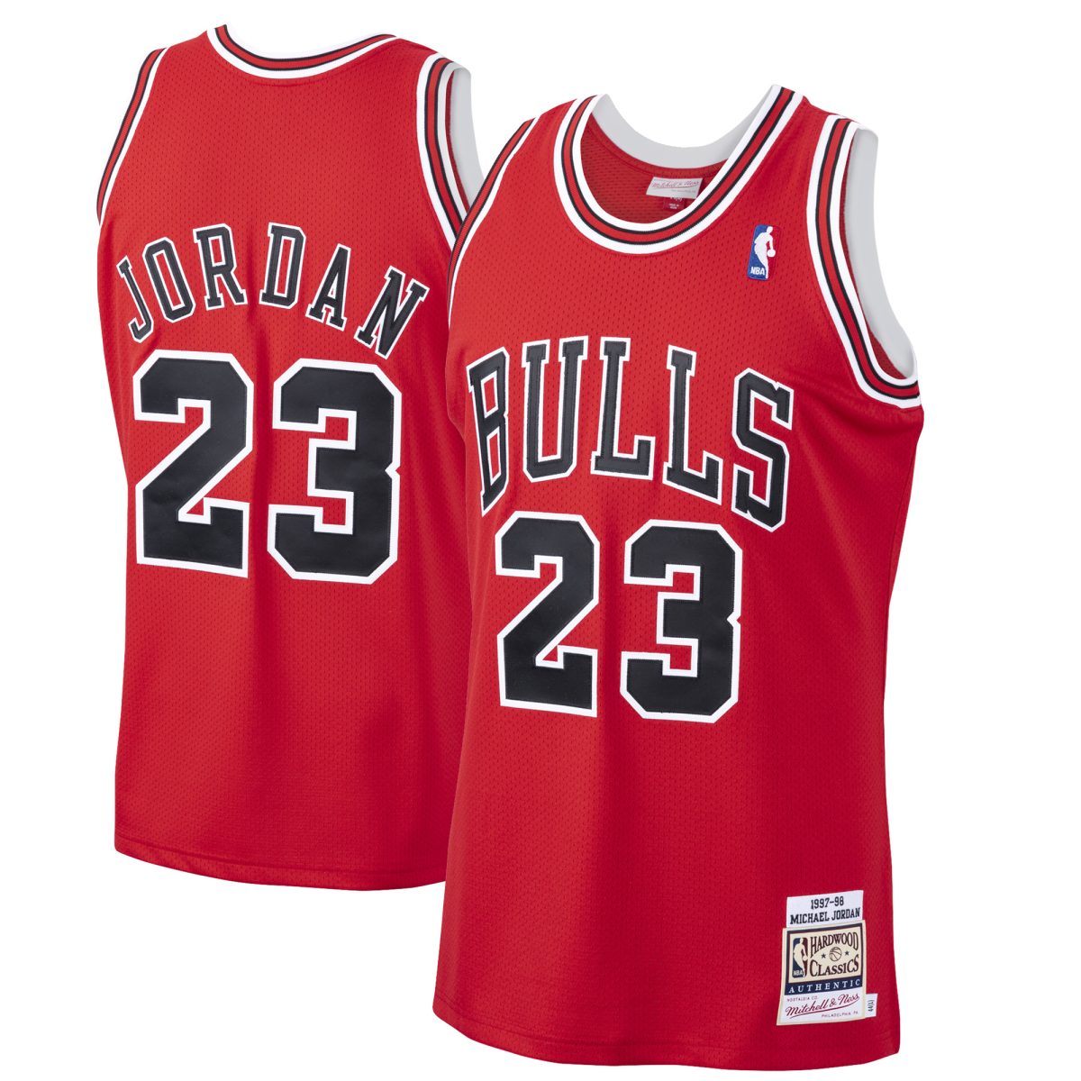 Men's Mitchell & Ness Michael Jordan Scarlet Chicago Bulls 1997/98 Hardwood Classics Authentic Jersey