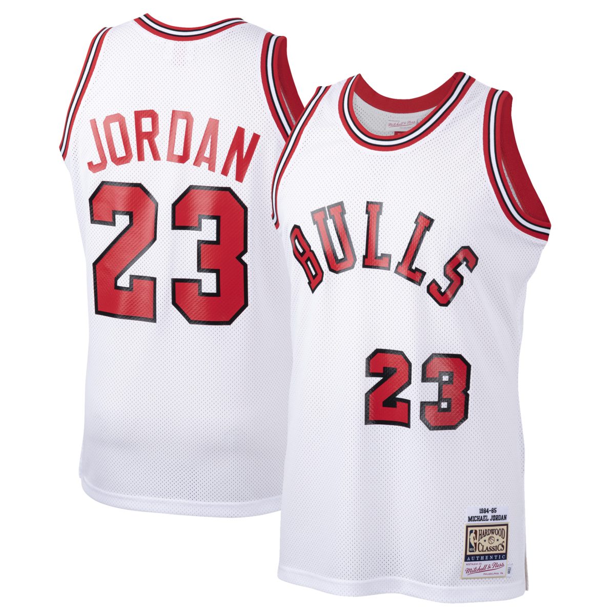 Men's Mitchell & Ness Michael Jordan White Chicago Bulls 1984/85 Hardwood Classics Rookie Authentic Jersey